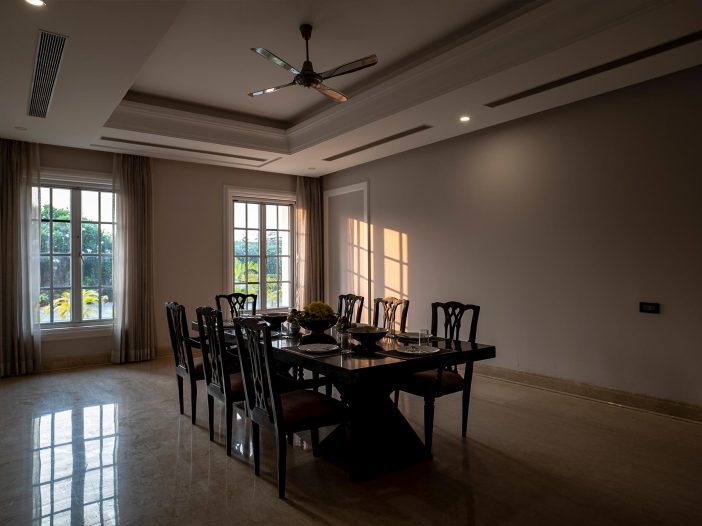 Dinning Room at the Safe House Wellness Retreat India